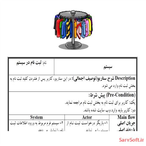 دانلود پروژه سناریو توصیف یوزکیس های سیستم فروشگاه اینترنتی لباس